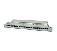 DIGITUS Panel de conexión (Patch panel) - 19 pulgadas - Cat-6 - 24 puertos RJ45 - Blindado - Panel de conexión LSA - Montaje en bastidor 1U - Gris