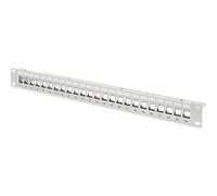 DIGITUS Panel de conexión (Patch panel) - Modular - Para módulos Keystone - 19 pulgadas - 24 puertos - Blindado - Montaje en bastidor 1U - V1 - Gris