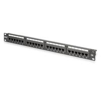 DIGITUS Panel de conexiones - Cat-6 - 19 pulgadas, 1U - 24 puertos RJ45 | sin blindaje - 1 Gbit/s - Patch-Panel LSA - Montaje en rack en armario de red - Negro