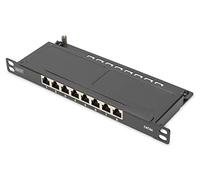 DIGITUS Panel de Conexiones LSA - Cat 6A - 10 Pulgadas, 0,5U - 8 Puertos