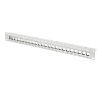 Digitus Panel de conexión V1 – Patch panel modular 24 puertos Keystone, 19 pulgadas, 1U blindado, gris