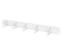 DIGITUS Panel de gestión de cables - 1U - 5 soportes guía 44 x 60 mm - 19 pulgadas - Para armarios de red y cables de red - Gris