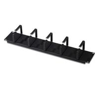 DIGITUS Panel de gestión de cables - 2U - 5 soportes guía 88,5 x 60 mm - 19 pulgadas - Para armarios de red y cables de red - Negro