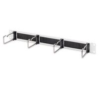 DIGITUS Panel de gestión de cables con tira de cepillo - 1U - 4 soportes guía 40