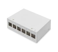 DIGITUS Panel de interconexión Modular de sobremesa - 6 Puertos - Apantallado - Montaje en sobremesa o en Pared - Gestión de Cables integrada - Panel de distribución de módulos Keystone - Gris Claro