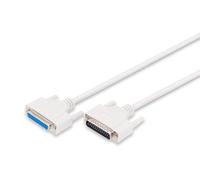 DIGITUS Parallel Connection Cable - D-Sub 25 to D-Sub 25 - Plug to Socket - 5.0m