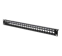 DIGITUS Patch Panel Modular - 24 puertos - 1U - Apantallado - Para módulos Keystone - 19" Rack - Negro