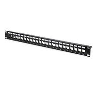 DIGITUS Patch Panel Modular - 24 puertos - 1U - Apantallado - Para módulos Keystone - 19" Rack - Negro