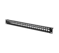DIGITUS Patch Panel Modular - 24 puertos - 1U - Apantallado - Para módulos Keystone - 19" Rack - Negro
