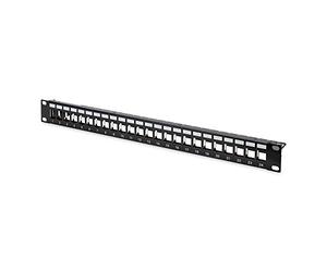 DIGITUS Patch Panel Modular - 24 puertos - 1U - Apantallado - Para módulos Keystone - 19" Rack - Negro