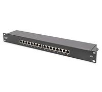 DIGITUS Patchpanel Cat 6, 16-puerto, 19", 1U, blindado, Negro