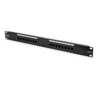 DIGITUS Patchpanel Cat 6, 16-puerto, 19", 1U, sin blindado, Negro