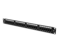 DIGITUS Patchpanel Cat 6, 24-puerto, 19", 1U, sin blindado, Negro