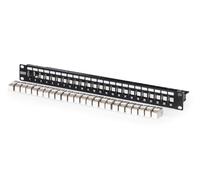 DIGITUS PatchPanel Set - 24 Puertos - con 24 módulos Keystone DN-93615 - 500 MHz - Cat 6A - Montaje en Rack en Armario de Red de 19 Pulgadas - 1 U - Negro