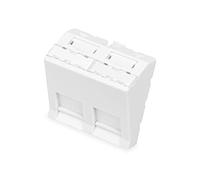 DIGITUS 45x45 mm, 2-port face plate, angled for DN-93802-5-SH, RAL 9003