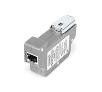 Protector contra sobretensiones PoE (RJ-45), montaje en riel DIN, Protección contra sobretensión gris