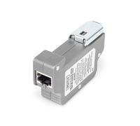 DIGITUS PoE protección contra sobretensiones - hasta 10 kV - 2X Puerto RJ45 - PoE++ - Montaje en Carril DIN - Clase de protección IP40-10/100/1000Mbps