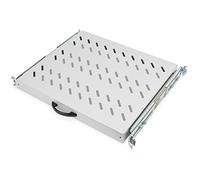 DIGITUS Professional - Baldas extraíbles para armarios de 483 mm (19") - DN-19 TRAY-2-600 - Accesorio delantero y trasero, carga 25 kg, desde 600 mm profundidad, 1 unidades de altura, color gris