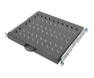 DIGITUS Professional - Baldas extraíbles para armarios de 483 mm (19") - DN-19 TRAY-2-600-SW - Accesorio delantero y trasero, carga 25 kg, desde 600 mm profundidad, 1 unidades de altura, color negro