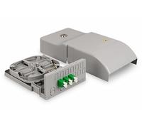 DIGITUS Punto de Transferencia doméstico FTTH - para 12 acopladores SC simplex, 12 acopladores LC dúplex o E-2000 - premontado - Incl. 3 acopladores LC/APC dúplex - OS2 - Clase de protección IP54