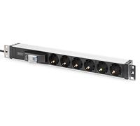 DIGITUS Regleta 19" 1U aluminio 6 tomas 16A 4000W 250VAC 50/60Hz con interruptor