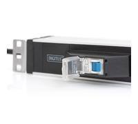 Digitus - Regleta eléctrica con perfil de aluminio, toma de corriente con toma de tierra de 6 clavijas e interruptor