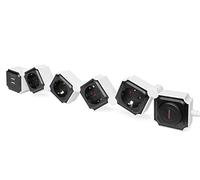 DIGITUS Regleta Flexible con USB, 2 Puertos de Carga USB-A, 4 Tomas de Corriente, Interruptor de Pie, Máx. 3680 Vatios