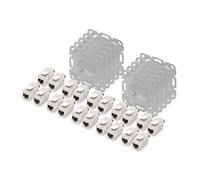 DIGITUS Set: Toma de red de 2 puertos - 10 piezas - Con 20x módulo Keystone Cat6A - Acodado 45° - Compatible con el diseño - Sin marco/marco