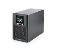 DIGITUS Sistema de alimentación ininterrumpida - Sistema SAI en línea - 1 kVA 1 kW - 4 Tomas IEC C13 - Factor de Potencia 1,0 - Software SAI - Puertos RS232, RJ45 y USB - Torre - Negro