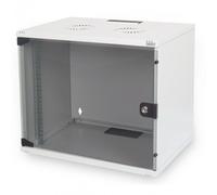 7U wall mounting cabinet, SOHO, unmounted 370x540x400 mm, full glass front door,grey (RAL 7035)