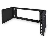 DIGITUS Soporte de parches para montaje en pared - 4 U - 19 pulgadas - profundidad ajustable de 225 a 399 mm - capacidad de carga de 15 kg - apilable - sin montar - negro