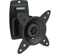 DIGITUS soporte de pared para monitor - para pantallas de hasta 27" - VESA 75x75 & 100x100 - carga máx. 15kg - 30° giratorio, 360° orientable - nivel de burbuja integrado - negro