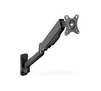 DIGITUS Soporte de Pared para Monitor - Resorte de Gas y Brazo Giratorio | Hasta 32 pulgadas - Carga máxima de 9 kg - VESA 75x75 y 100x100 - Inclinable, giratorio y regulable en altura - Negro