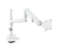 DIGITUS Soporte para Monitor - 1 Pantalla - hasta 57 Pulgadas - 27 kg de Carga - Resorte de Gas - para monitores Planos y curvos - VESA 75x75 100x100 - Giro, inclinación y rotación - Blanco