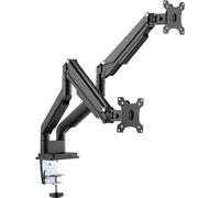 Dual Gas Spring Monitor Clamp Mount 15-32", 2x 9 kg (max.), black