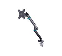 DIGITUS Soporte para Monitor - un Monitor - hasta 35 Pulgadas - Resorte mecánico - Capacidad de Carga de 10 kg - para Pantallas Planas y Curvas - VESA 75x75, 100x100 - Serie Design - Negro