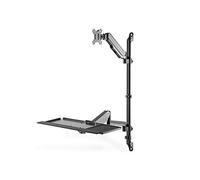 DIGITUS Soporte para monitor y bandeja para teclado y soporte para PC - Soporte de pared- 1 monitor - Hasta 32 pulgadas - Negro