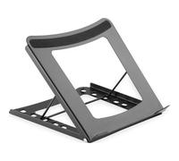DIGITUS Soporte para ordenador portátil - Ajustable en 5 posiciones - Para portátiles de 10" a 15" - Acero resistente - Negro