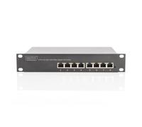 DIGITUS Gigabit Ethernet PoE+ Switch - 10 Pulgadas - 8 Puertos - no gestionado - IEEE 802.3at - 96 Watt Power Budget - Negro