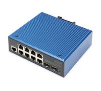 Digitus Conmutador de Red Industrial 10 Puertos Gigabit (8xRJ45+2xSFP) L2 gestionado Negro/Azul