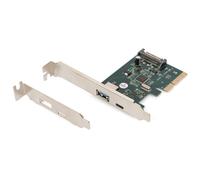 DIGITUS Tarjeta PCle, USB Type-C + USB Type-A hasta 10 Gbps