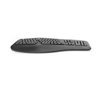DIGITUS Teclado inalámbrico ergonómico - Distribución de Teclado DE (QWERTZ) - Botones de Acceso Directo - Receptor Nano USB - Negro