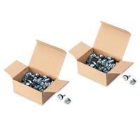 DIGITUS DN-19 Set-S - Tornillos M6 y Tuercas enjauladas - Juego de 100 Piezas - Tornillos de Montaje para Armario de Servidor, Rack AV, Armario de Red de 19" / 10 Pulgadas - Kit de Montaje - Plata