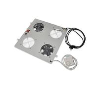 DIGITUS Unidad de ventilación de techo para armario de red de 19 pulgadas - 2 ventiladores - termostato - caudal de aire 4,6 m³ por minuto - para las series Unique, Unique Light y Server-N - gris