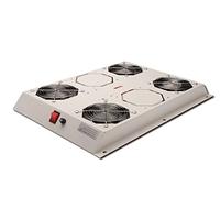 DIGITUS Unidad de ventilador de techo para armario de servidores de la serie Unique, 4x ventilador, termostato, gris (RAL 7035)