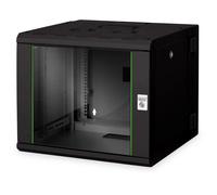 DIGITUS Armario de Red, Rack de 19 Pulgadas, 9U, Montaje en la Pared, Giratoria, Capacidad de Carga 100 kg, Serie Unique, Negro