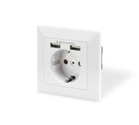 `DIGITUS Unterputz Steckdose 250V + 2 x USB A, weiB` ACC NUEVO