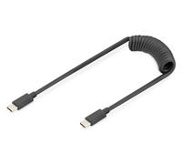 DIGITUS USB 2.0 - USB - C to USB - C Spiral Cable - USB 2.0, PD 60 W Max; 1 m, B