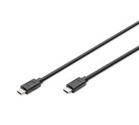 DIGITUS Cable USB-C - 1 m - USB 3.2 Gen2 - 10 Gbit/s - Tipo C a Tipo C | Power Delivery de 100 W - para smartphones, portátiles y tabletas - Negro