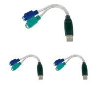 DIGITUS USB a PS/2 Adaptador, Adaptador de ratón y teclado, USB Tipo-A macho a 2